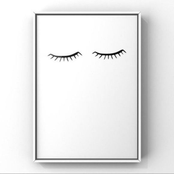 Modern minimalist monochromatic eyelashes print - Picture 1 of 5